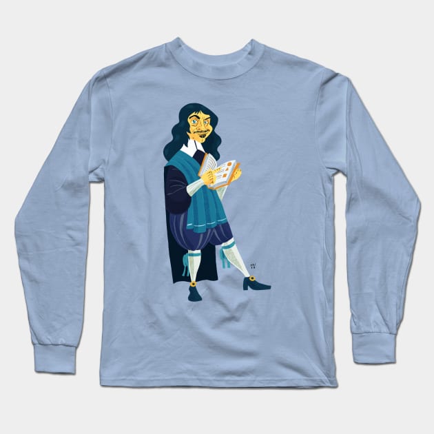 Descartes Long Sleeve T-Shirt by washburnillustration